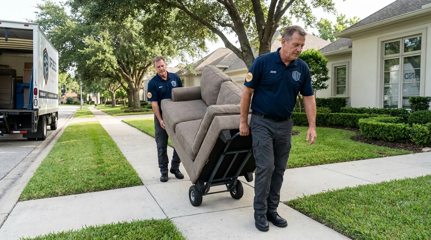 Local residential moving crew loading furniture in Davidsville, PA