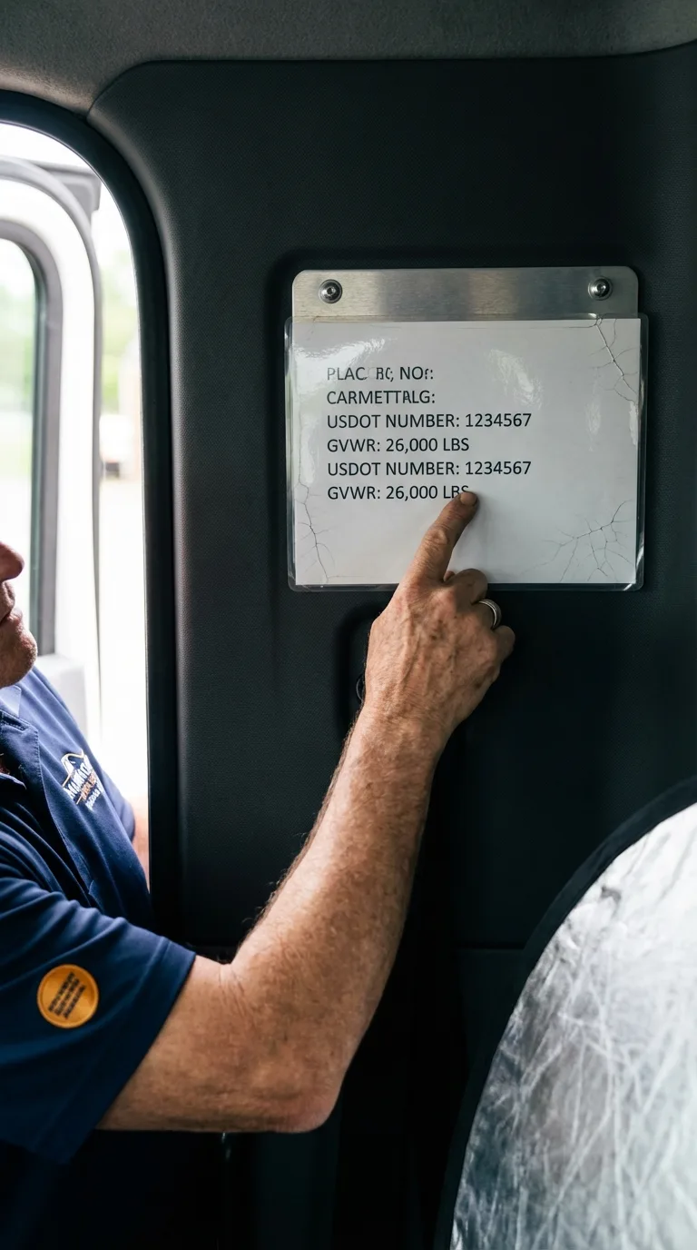 USDOT licensing placard verification in Davidsville